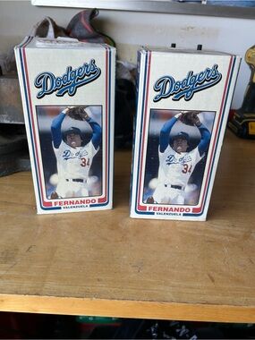 LA  Dodgers Fernando Valenzuela Baseball Bobblehead Collectibles - White & Blue